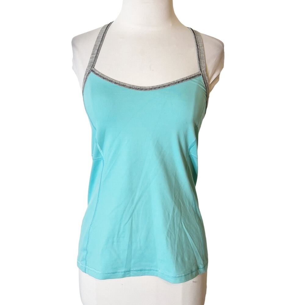 Lululemon power y tank top blue sz 6